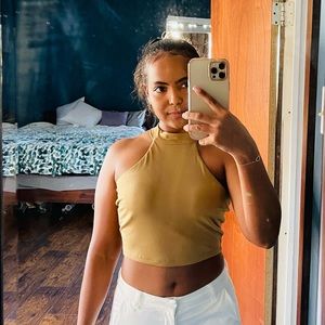 Cropped high neck blouse